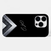 Metalen geometrische monogram zwarte Case-Mate iPhone case (Achterkant (horizontaal))