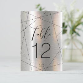Metalen Geometrische Tafel Nummers Zilver ID648 Kaart