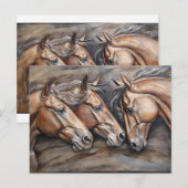 Metalen gesneden look paard portret briefkaart (Voorkant / Achterkant)