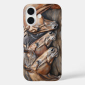 Metalen gesneden look paard portret Case-Mate iPhone case (Achterkant)