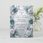 Metalen Glam Glanzend High End Zilver Repetitie Di Kaart (Staand voorkant)