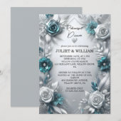 Metalen Glam Glanzend High End Zilver Repetitie Di Kaart (Voorkant / Achterkant)