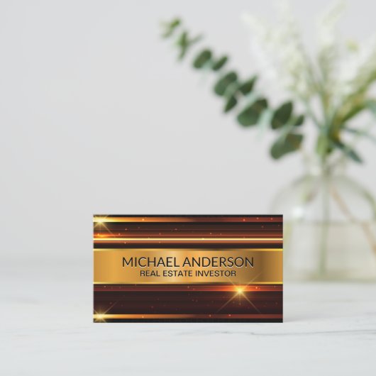 Metalen Glans Achtergrond Visitekaartje (Staand voorkant)