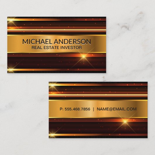 Metalen Glans Achtergrond Visitekaartje (Voorkant / Achterkant)