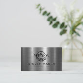 Metalen glanzende achtergrond visitekaartje (Staand voorkant)