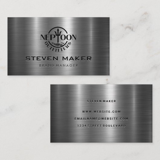 Metalen glanzende achtergrond visitekaartje (Voorkant / Achterkant)