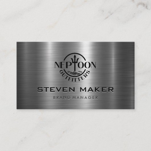 Metalen glanzende achtergrond visitekaartje (Voorkant)