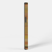 Metalen goud en koperen strepenpatroon monogram iPhone hoesje (Rechterkant)