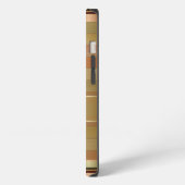 Metalen goud en koperen strepenpatroon monogram iPhone hoesje (Linkerkant)