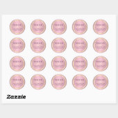  metalen goud- en roze glitteretiketten ronde sticker (Vel)