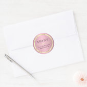  metalen goud- en roze glitteretiketten ronde sticker (Envelop)