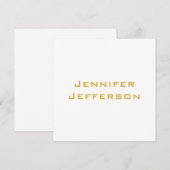 Metalen Goud & Witte Professionele Moderne Kaart (Voorkant / Achterkant)