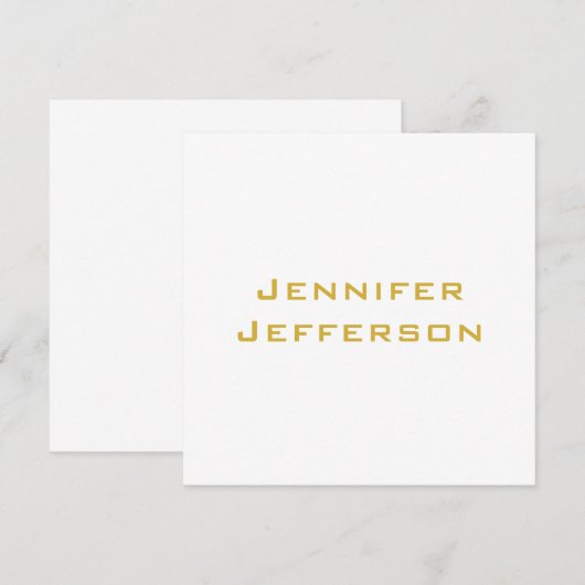 Metalen Goud & Witte Professionele Moderne Kaart (Voorkant / Achterkant)