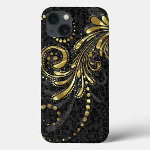 metalen goudbraal in zwarte dampen Case-Mate iPhone case