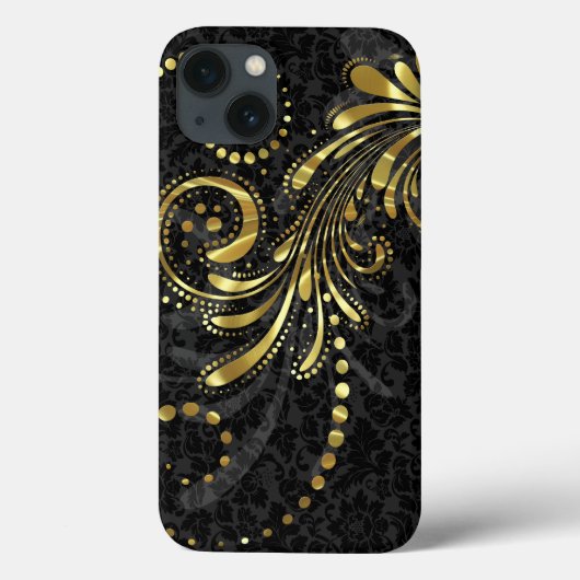 metalen goudbraal in zwarte dampen Case-Mate iPhone case (Achterkant)