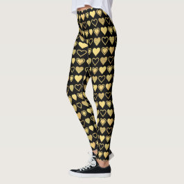 Metalen Gouden Accent Harten Valentijnsdag Cadeau Leggings