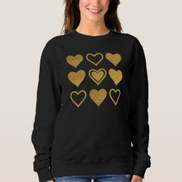 Metalen Gouden Accent Harten Valentijnsdag Cadeau Trui