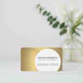 metalen gouden accent | Metallic geborsteld Visitekaartje (Staand voorkant)
