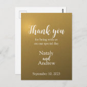 Metalen gouden bedankkaart briefkaart (Voorkant / Achterkant)