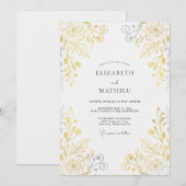 Metalen Gouden Blad Bruiloft Kaart (Voorkant / Achterkant)