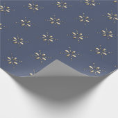  metalen gouden winterster cadeaupapier (Hoek)