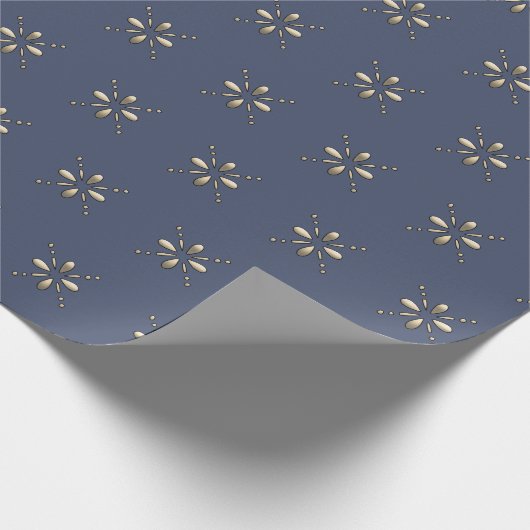  metalen gouden winterster cadeaupapier (Hoek)