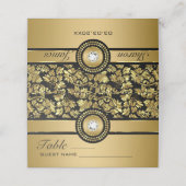 metalen goudgas en diamanten plaatskaartje (Buitenkant ongevouwen)