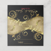 metalen goudziren plaatskaartje (Buitenkant ongevouwen)