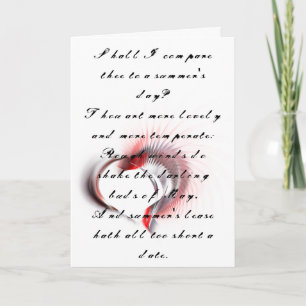 Metalen hart met Shakespeare's sonnet 18 Kaart