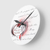 Metalen Hart met Shakespeare's sonnet 18 Round Clo Ronde Klok (Hoek)