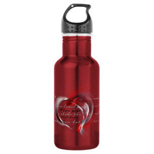 Metalen hart met Shakespeare's sonnet 18 Waterfles