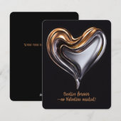 Metalen Hart Vriend Gelukkig Galentine's Day Kaart (Voorkant / Achterkant)