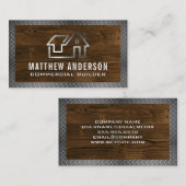 Metalen Huis Logo | Hout en Metaal Visitekaartje (Voorkant / Achterkant)