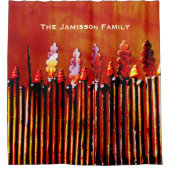 Metalen Kaarsen Gepersonaliseerd Kleurrijk Doucheg Douchegordijn (Voorkant)