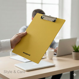 Metalen klembord met gouden afwerking en uw naam