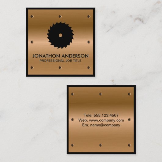 Metalen Klinknagel | Industriële Zaag Vierkante Visitekaartje (Voorkant / Achterkant)