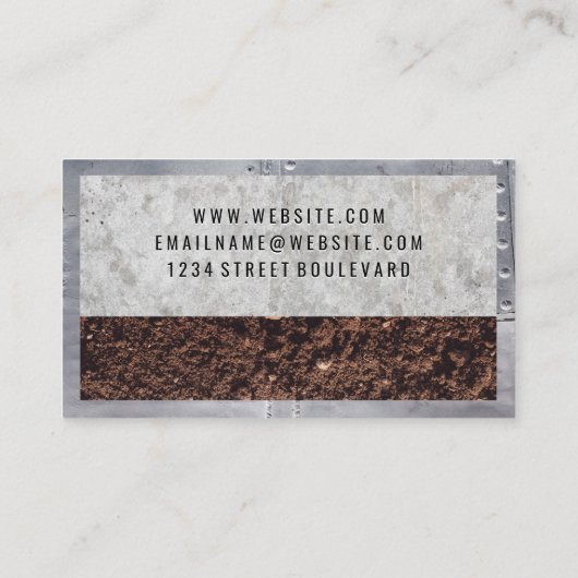 Metalen klinknagels | Beton | Vuile Visitekaartje (Achterkant)