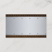 Metalen klinknagels | Leer gestikt Visitekaartje (Achterkant)