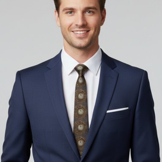 Metalen klok Steampunk  Industriële Stropdas