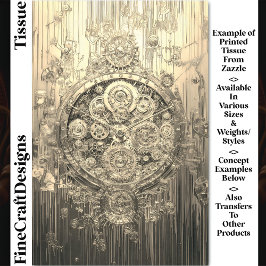 Metalen klok, tandwielen schroeven Cogs DG8S Decou Tissuepapier