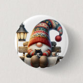 Metalen knoopspeld Winter Kabouter Ronde Button 3,2 Cm (Voorkant)