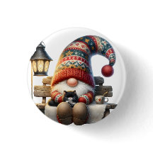 Metalen knoopspeld Winter Kabouter