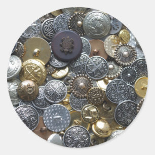Metalen knoppen ronde sticker