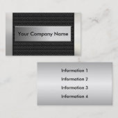 Metalen koolstofvezel Visitekaartjes (Voorkant / Achterkant)