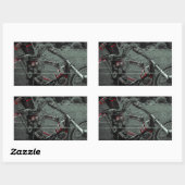 metalen kop rechthoekige sticker (Vel)