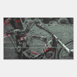 metalen kop rechthoekige sticker