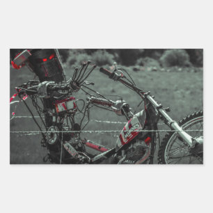 metalen kop rechthoekige sticker