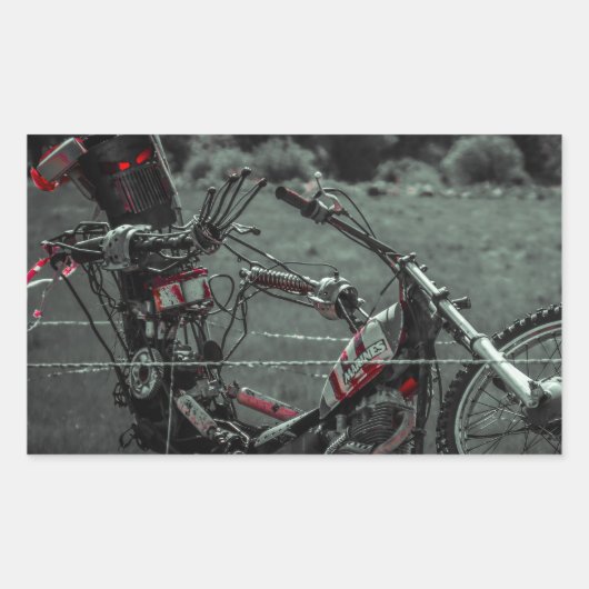 metalen kop rechthoekige sticker (Voorkant)