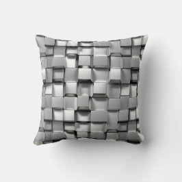 Metalen kubus wit kussen
