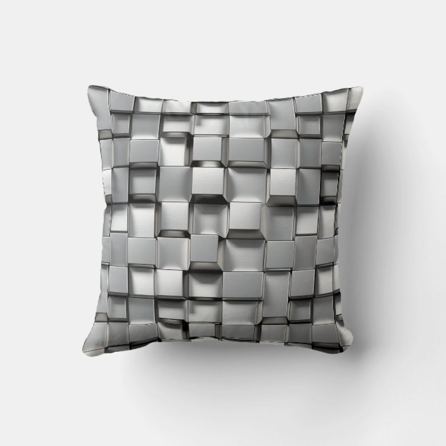 Metalen kubus wit kussen (Achterkant)